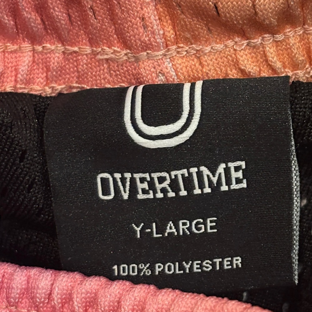 Overtime Boy’s Gradient Pink to Yellow Mesh Athletic Shorts Size Large - Picture 6 of 6